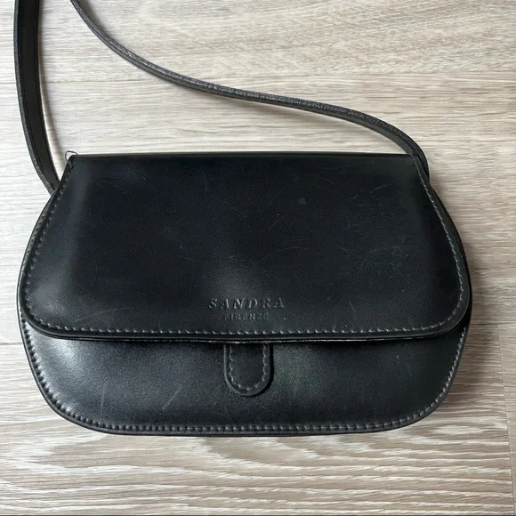 Sandra Firenze Genuine Leather Mini Crossbody Bag Hand Made in Florence Italy - Picture 2 of 11
